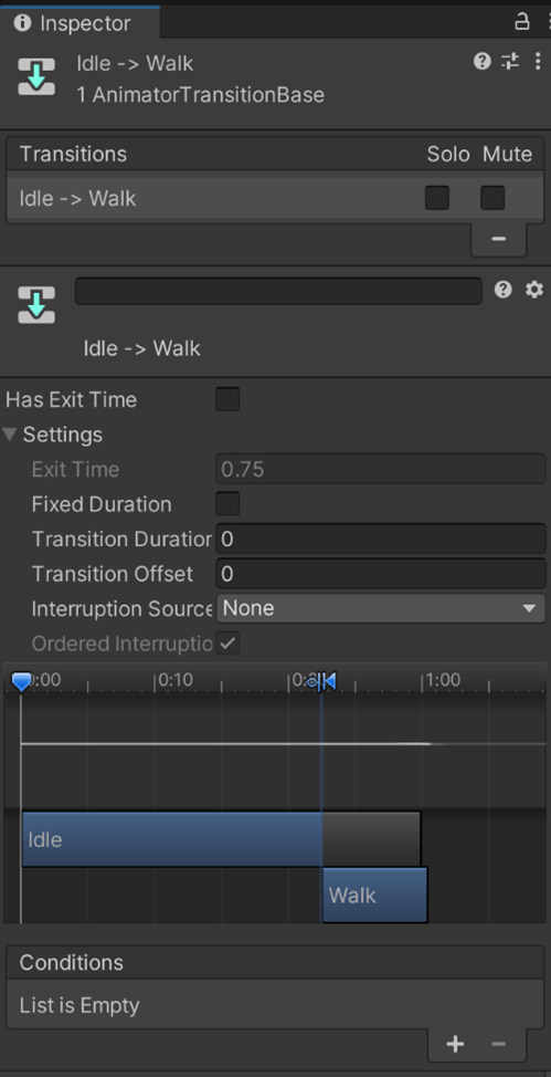 Idle to Walk Transition