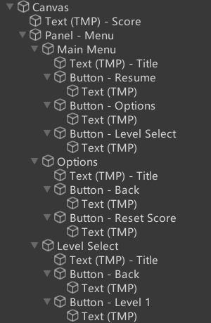 Menu Structure
